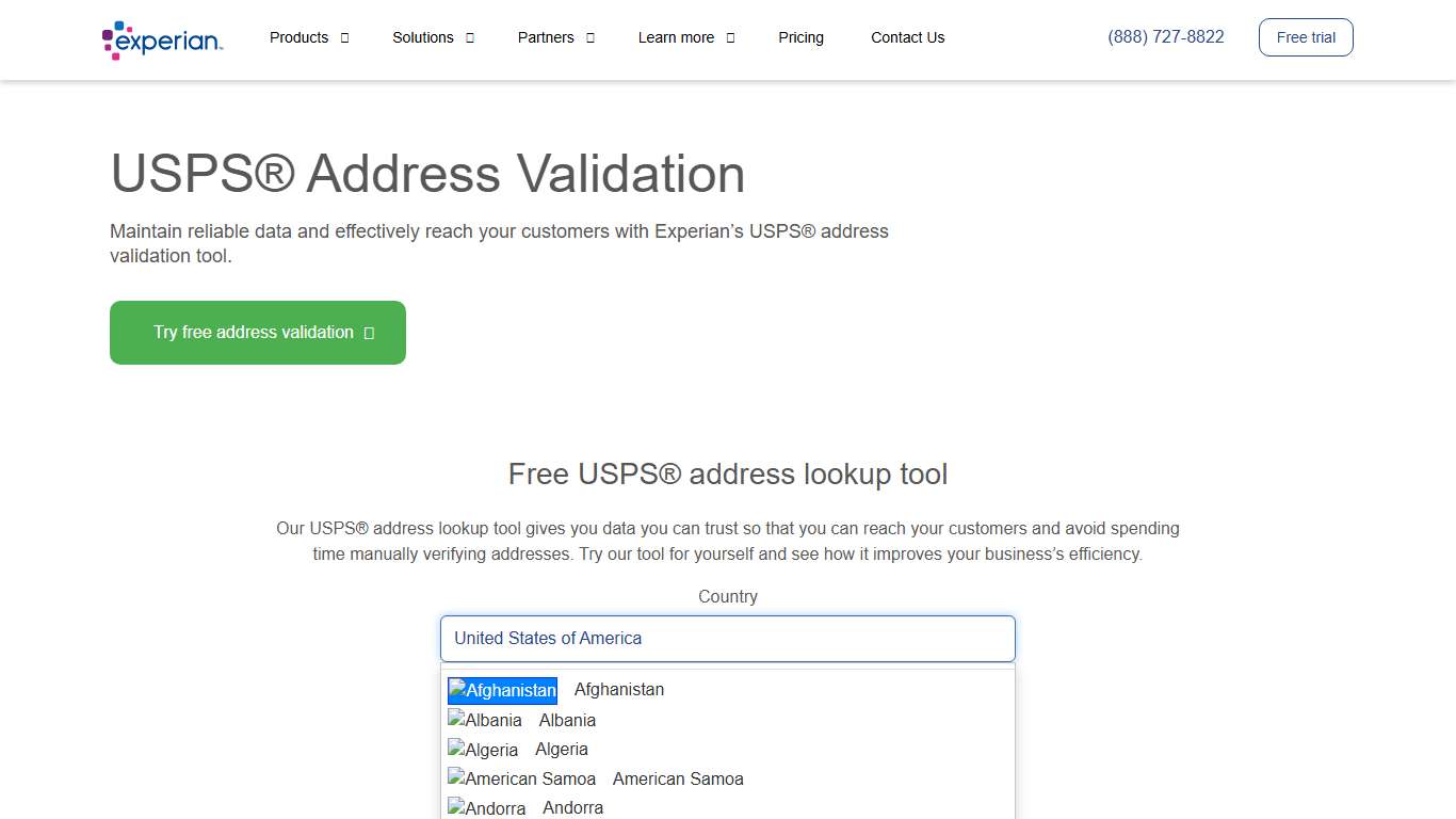 USPS Address Validation Tool Experian